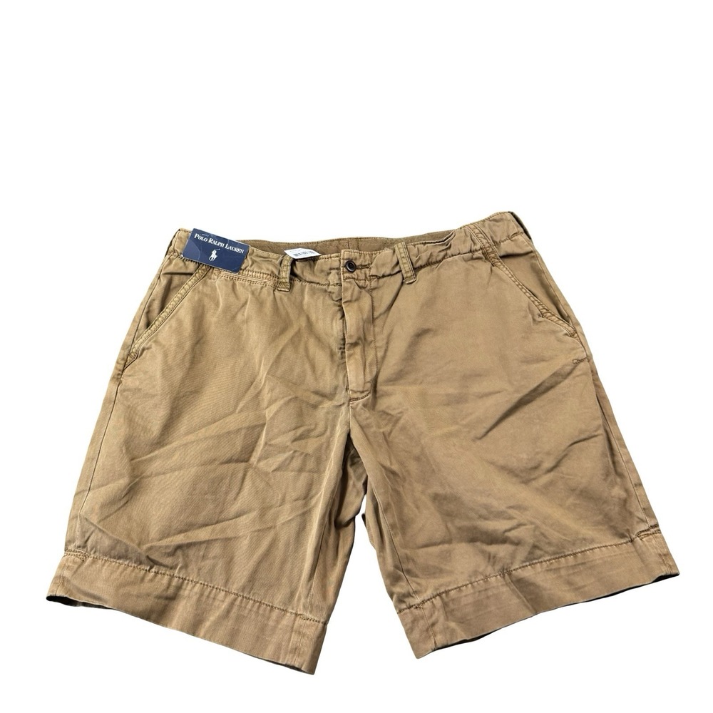 Polo Ralph Lauren Brown VTG Drawstring Cargo Mens Shorts Size 40 NWT Shelter Tan